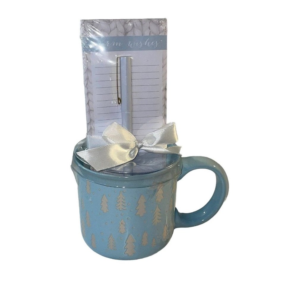 Warm Wishes Paper‎ Pen & Mug Blue Christmas Tree Gift Set By Scribble Scribe